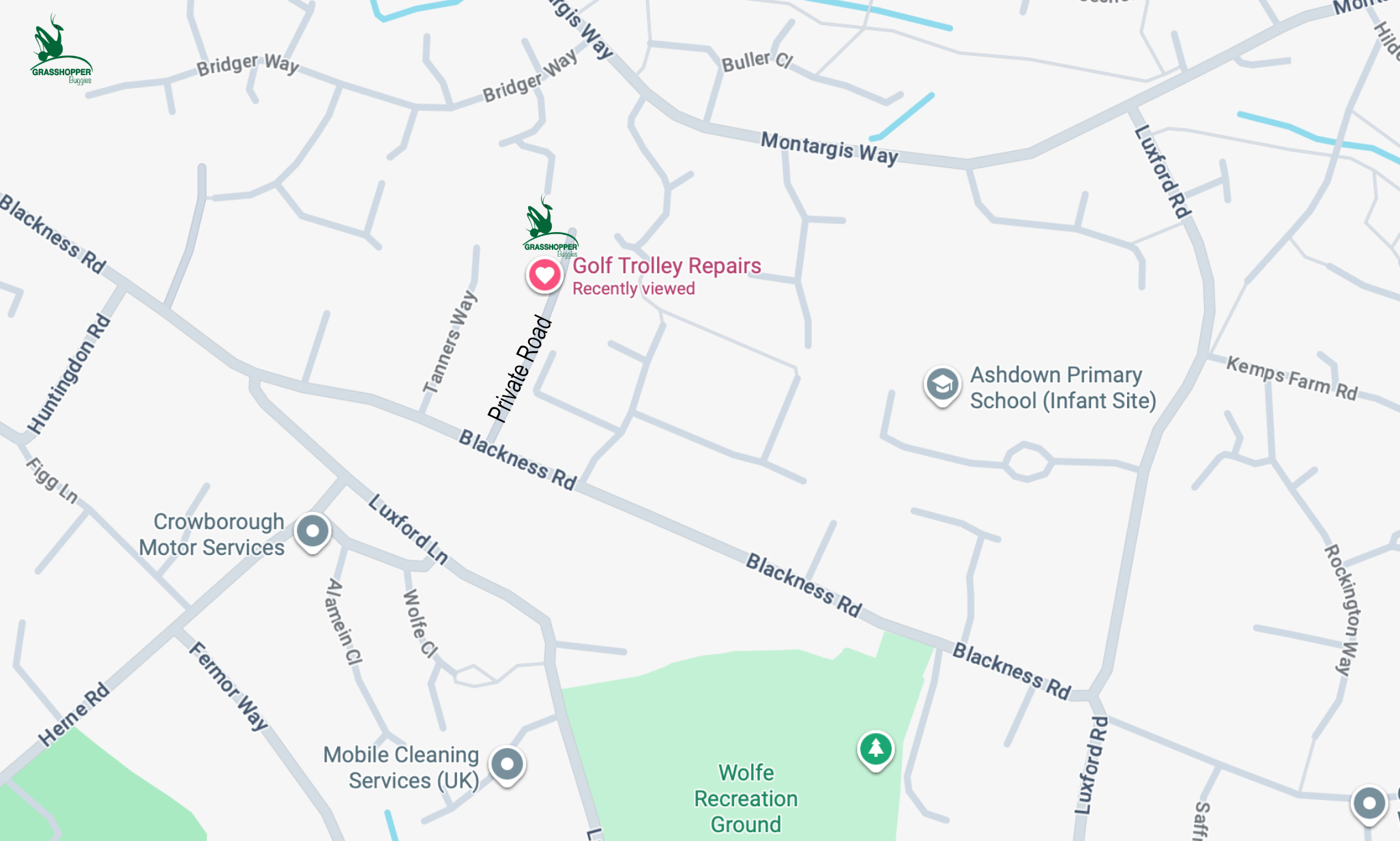 map of location of grasshopper buggies 