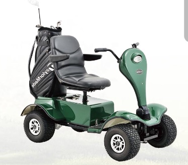 Grass Hopper GH25 Side view with golf bag
